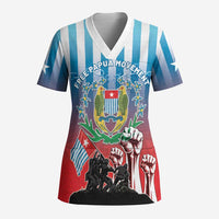 Personalised Free West Papua Scrub Top One People One Soul Unique Style LT05 Adult Blue - Polynesian Pride