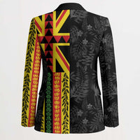 Hawaii Maoli Spirit Blazer Kakau Pattern With Flower Lei LT05 - Polynesian Pride