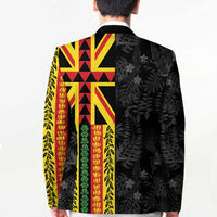 Hawaii Maoli Spirit Blazer Kakau Pattern With Flower Lei LT05 - Polynesian Pride
