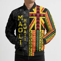Hawaii Maoli Spirit Bomber Puffer Jacket Kakau Pattern With Flower Lei LT05 - Polynesian Pride