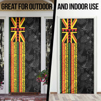 Hawaii Maoli Spirit Door Cover Kakau Pattern With Flower Lei LT05 - Polynesian Pride
