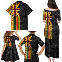 Hawaii Maoli Spirit Family Matching Puletasi and Hawaiian Shirt Kakau Pattern With Flower Lei - Polynesian Pride