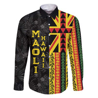 Hawaii Maoli Spirit Family Matching Summer Maxi Dress and Hawaiian Shirt Kakau Pattern With Flower Lei - Polynesian Pride