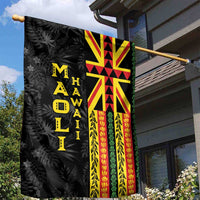 Hawaii Maoli Spirit Garden Flag Kakau Pattern With Flower Lei LT05 - Polynesian Pride