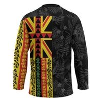 Hawaii Maoli Spirit Hockey Jersey Kakau Pattern With Flower Lei - Polynesian Pride