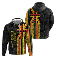 Hawaii Maoli Spirit Hoodie Kakau Pattern With Flower Lei - Polynesian Pride