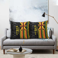 Hawaii Maoli Spirit Pillow Cover Kakau Pattern With Flower Lei - Polynesian Pride