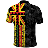 Hawaii Maoli Spirit Polo Shirt Kakau Pattern With Flower Lei LT05 - Polynesian Pride