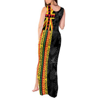 Hawaii Maoli Spirit Tank Maxi Dress Kakau Pattern With Flower Lei LT05 - Polynesian Pride