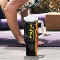 Hawaii Maoli Spirit Tumbler With Handle Kakau Pattern With Flower Lei LT05 - Polynesian Pride
