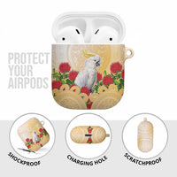 New Zealand Aotearoa Cockatoo AirPods Case Maori Pattern With Pohutukawa Flowers LT05 - Polynesian Pride