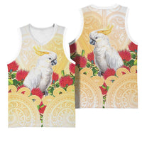 New Zealand Aotearoa Cockatoo Basketball Jersey Maori Pattern With Pohutukawa Flowers