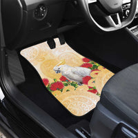 New Zealand Aotearoa Cockatoo Car Mats Maori Pattern With Pohutukawa Flowers LT05 - Polynesian Pride