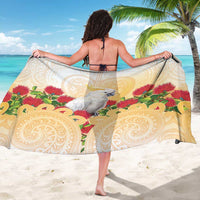 New Zealand Aotearoa Cockatoo Sarong Maori Pattern With Pohutukawa Flowers LT05 - Polynesian Pride
