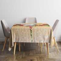 New Zealand Aotearoa Cockatoo Tablecloth Maori Pattern With Pohutukawa Flowers