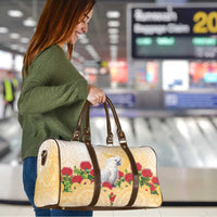 New Zealand Aotearoa Cockatoo Travel Bag Maori Pattern With Pohutukawa Flowers LT05 - Polynesian Pride