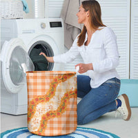 Orange Hawaii Palaka Laundry Basket Hawaiian Ilima Lei