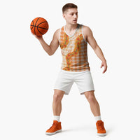 Orange Hawaii Palaka Basketball Jersey Hawaiian Ilima Lei