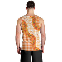 Orange Hawaii Palaka Men Tank Top Hawaiian Ilima Lei