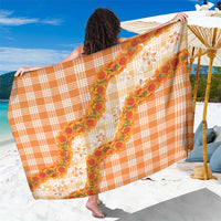 Orange Hawaii Palaka Sarong Hawaiian Ilima Lei