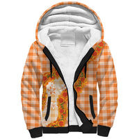 Orange Hawaii Palaka Sherpa Hoodie Hawaiian Ilima Lei LT05 Unisex Orange - Polynesian Pride
