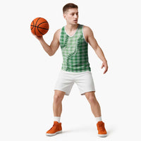 Green Hawaii Palaka Basketball Jersey Hawaiian Pikake Lei