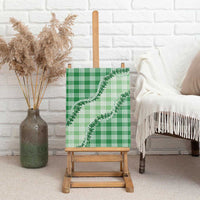 Green Hawaii Palaka Canvas Wall Art Hawaiian Pikake Lei