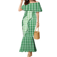Green Hawaii Palaka Mermaid Dress Hawaiian Pikake Lei LT05 Women Green - Polynesian Pride