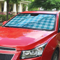Blue Hawaii Palaka Auto Sun Shade Hawaiian Pikake Lei