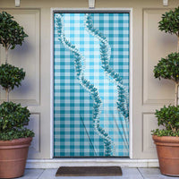 Blue Hawaii Palaka Door Cover Hawaiian Pikake Lei LT05 Blue - Polynesian Pride
