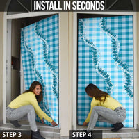 Blue Hawaii Palaka Door Cover Hawaiian Pikake Lei LT05 - Polynesian Pride