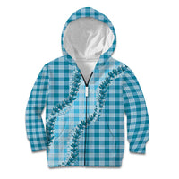 Blue Hawaii Palaka Kid Hoodie Hawaiian Pikake Lei