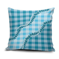 Blue Hawaii Palaka Pillow Cover Hawaiian Pikake Lei