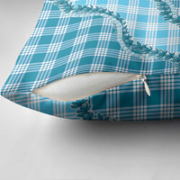 Blue Hawaii Palaka Pillow Cover Hawaiian Pikake Lei