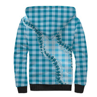 Blue Hawaii Palaka Sherpa Hoodie Hawaiian Pikake Lei LT05 - Polynesian Pride