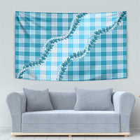 Blue Hawaii Palaka Tapestry Hawaiian Pikake Lei