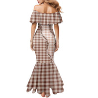Beige Hawaii Palaka Family Matching Mermaid Dress and Hawaiian Shirt Hawaiian Pikake Lei
