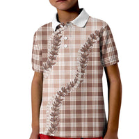 Beige Hawaii Palaka Kid Polo Shirt Hawaiian Pikake Lei LT05 Kid Beige - Polynesian Pride