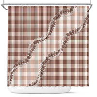 Beige Hawaii Palaka Shower Curtain Hawaiian Pikake Lei LT05 Beige - Polynesian Pride