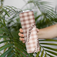 Beige Hawaii Palaka Skinny Tumbler Hawaiian Pikake Lei