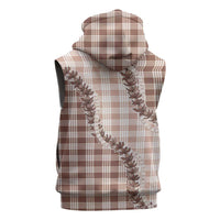 Beige Hawaii Palaka Sleeveless Hoodie Hawaiian Pikake Lei LT05 - Polynesian Pride