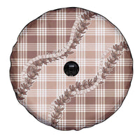 Beige Hawaii Palaka Spare Tire Cover Hawaiian Pikake Lei LT05 - Polynesian Pride