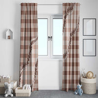 Beige Hawaii Palaka Window Curtain Hawaiian Pikake Lei