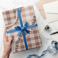 Beige Hawaii Palaka Wrapping Paper Hawaiian Pikake Lei