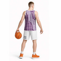 Violet Hawaii Palaka Basketball Jersey Hawaiian Pikake Lei