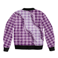 Violet Hawaii Palaka Bomber Jacket Hawaiian Pikake Lei