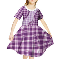 Violet Hawaii Palaka Kid Short Sleeve Dress Hawaiian Pikake Lei LT05 - Polynesian Pride