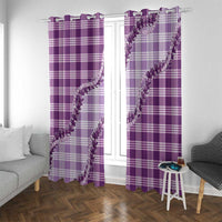 Violet Hawaii Palaka Window Curtain Hawaiian Pikake Lei
