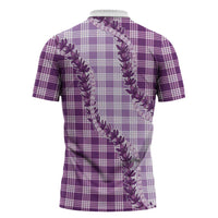 Violet Hawaii Palaka Zipper Polo Shirt Hawaiian Pikake Lei LT05 - Polynesian Pride