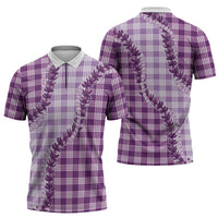 Violet Hawaii Palaka Zipper Polo Shirt Hawaiian Pikake Lei LT05 - Polynesian Pride